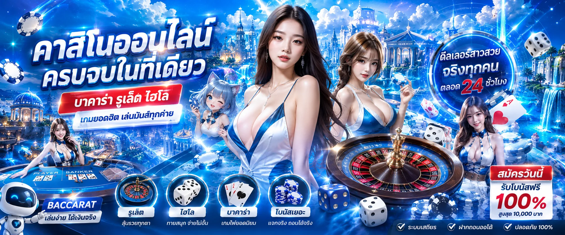 MGMINT คาสิโนสด บาคาร่า รูเล็ต เสือมังกร Sexy SA Pretty Gaming